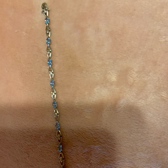 Jewelry - Sterling  sky blue topaz bracelet Estate.